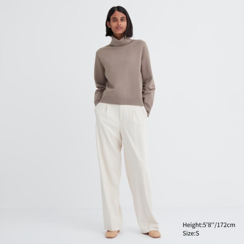 Uniqlo 3D Knit Souffle Yarn Long-Sleeve Pullover Damen Weiß | GUBW-13524