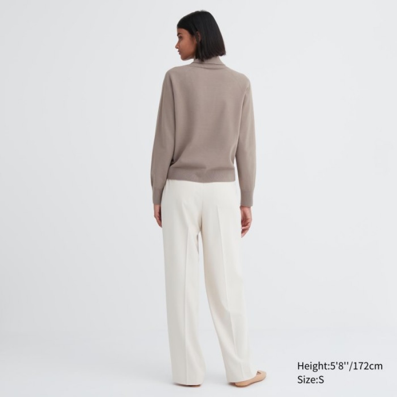 Uniqlo 3D Knit Souffle Yarn Long-Sleeve Pullover Damen Weiß | GUBW-13524