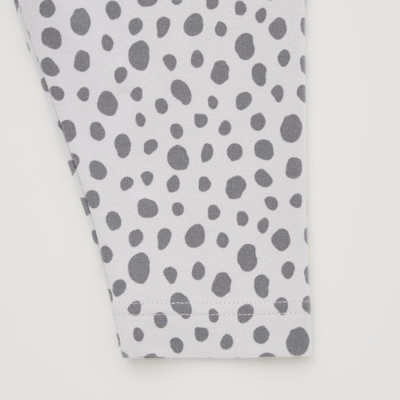 Uniqlo Animal Print Relaxed-Fit Leggings Baby Hellgrau | YKGC-10467