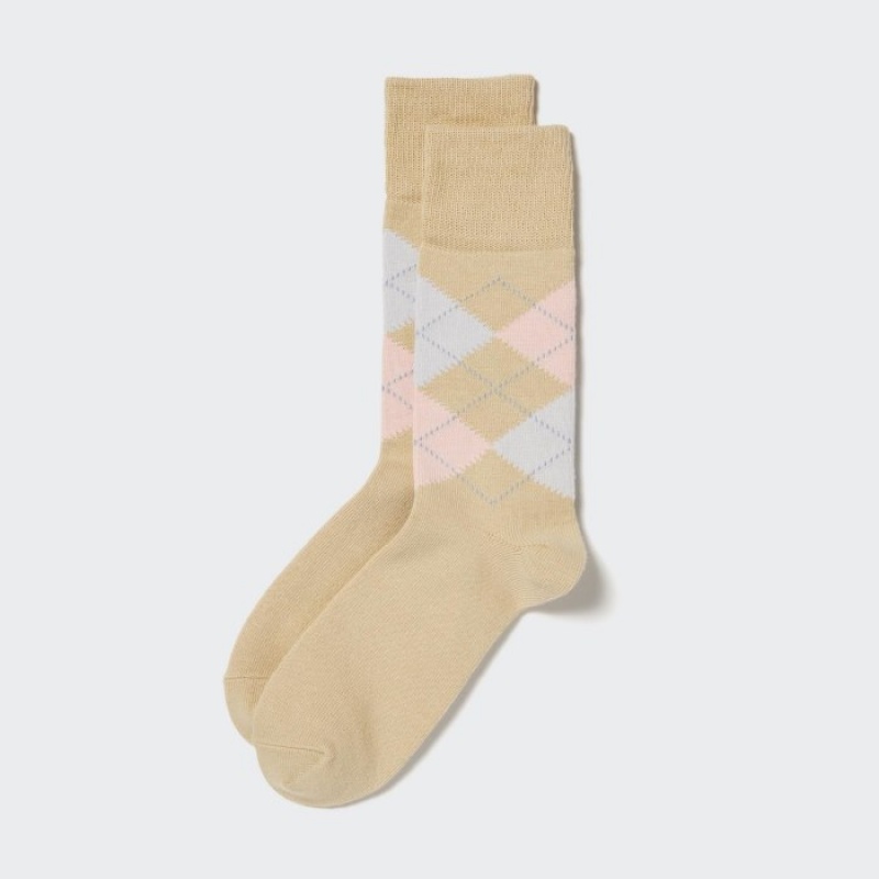 Uniqlo Argyle Socken Herren Beige | JSWO-67039