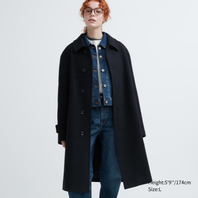 Uniqlo Balmacaan Mäntel Damen Olivgrün | QXVI-93185