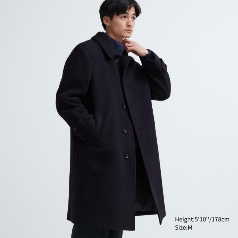 Uniqlo Balmacaan Mäntel Herren Navy | JRAM-95486