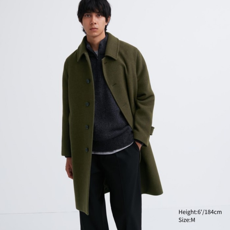 Uniqlo Balmacaan Mäntel Herren Olivgrün | GOWT-89573