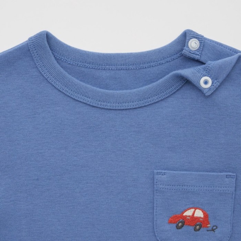 Uniqlo Baumwoll Crew Neck Long-Sleeve T-Shirt Baby Grün | BHQG-91370