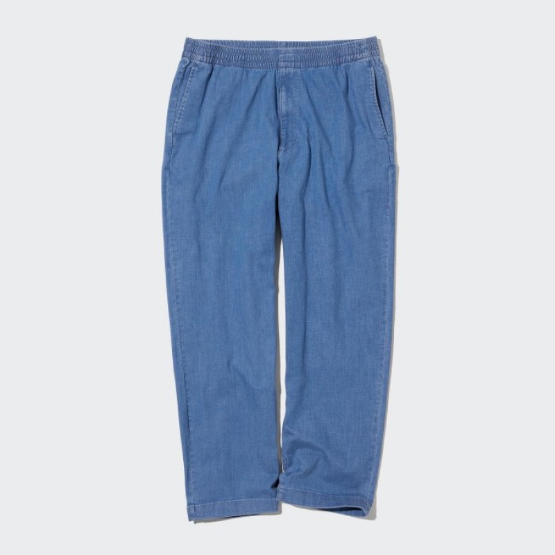 Uniqlo Baumwoll Relaxed Ankle (Denim) Hose Herren Blau | NEJD-82367