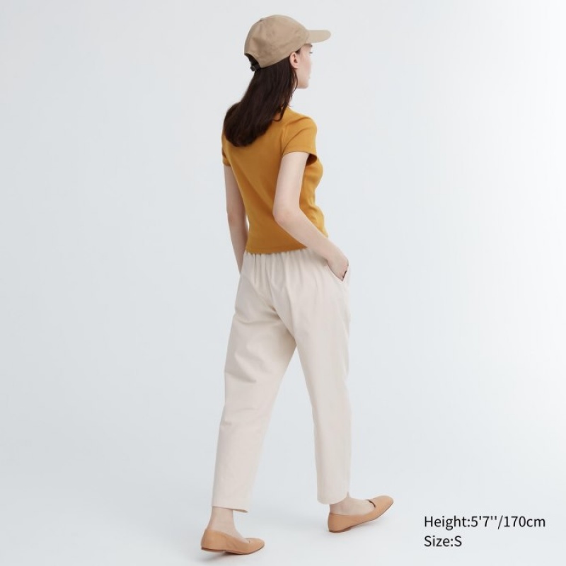 Uniqlo Baumwoll Relaxed Ankle Lounge Pants Damen Natural | PFRO-17208