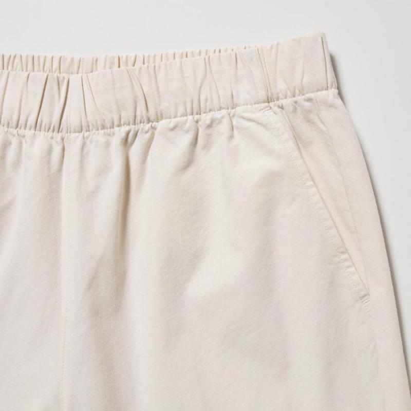 Uniqlo Baumwoll Relaxed Ankle Lounge Pants Damen Beige | HXYF-80149