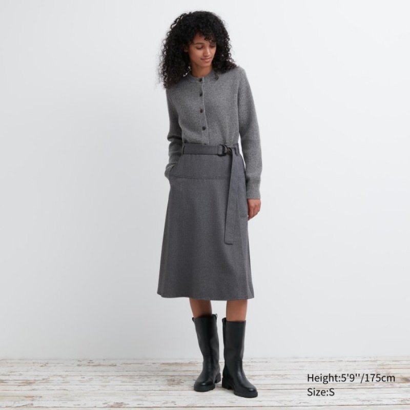 Uniqlo Belted Wrap Röcke Damen Grau | STVE-96743