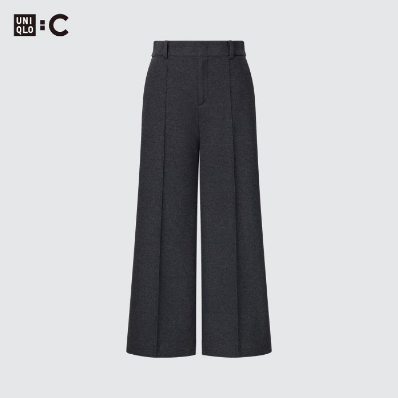 Uniqlo Brushed Jersey Cropped Hose Damen Dunkelgrau | ITPA-79820