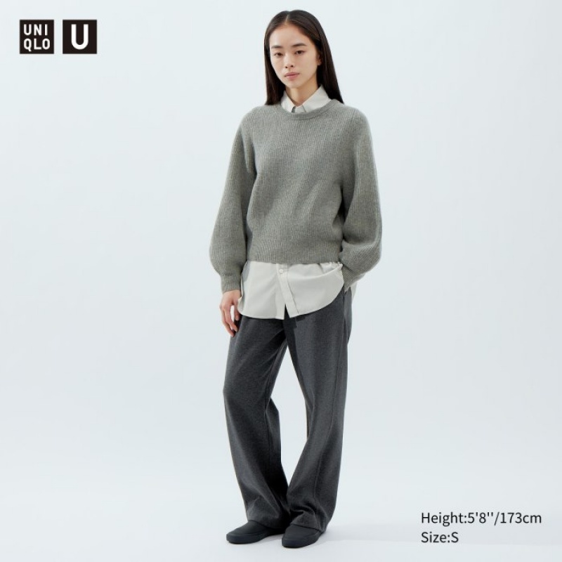 Uniqlo Brushed Jersey Hose Damen Dunkelgrau | GSNQ-62853