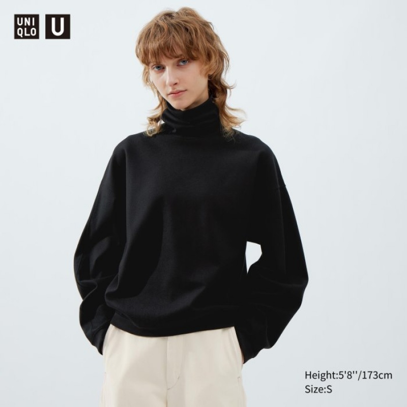 Uniqlo Brushed Jersey Turtleneck Long-Sleeve T-Shirt Damen Dunkelbraun | STUA-03426