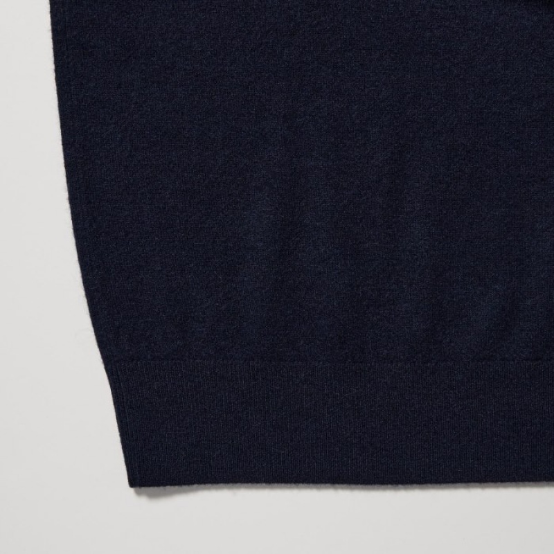 Uniqlo Cashmere Turtleneck Long-Sleeve (2022 Edition) Pullover Damen Navy | BYOH-45639