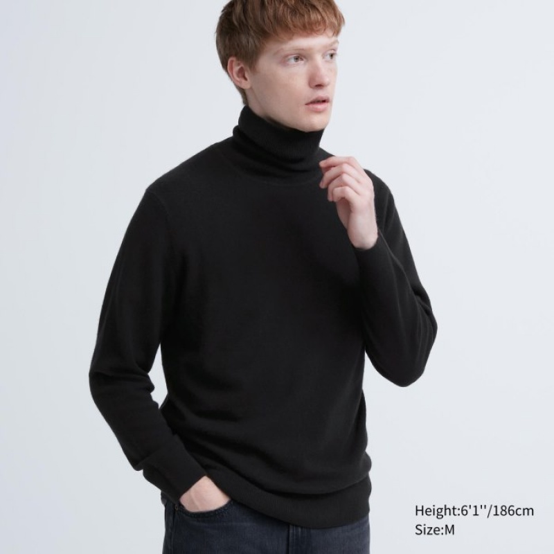 Uniqlo Cashmere Turtleneck Long-Sleeve Pullover Herren Schwarz | ULPC-23641