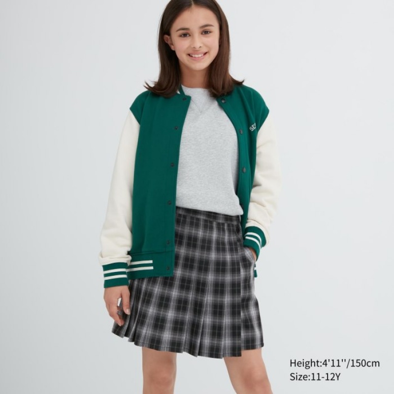 Uniqlo Checked Falten Mini Skort Röcke Kinder Schwarz | WKYA-20963