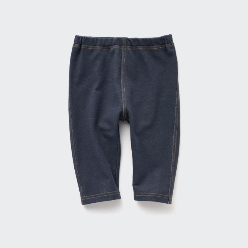 Uniqlo Cropped (Denim Like) Leggings Baby Blau | OYUT-96804