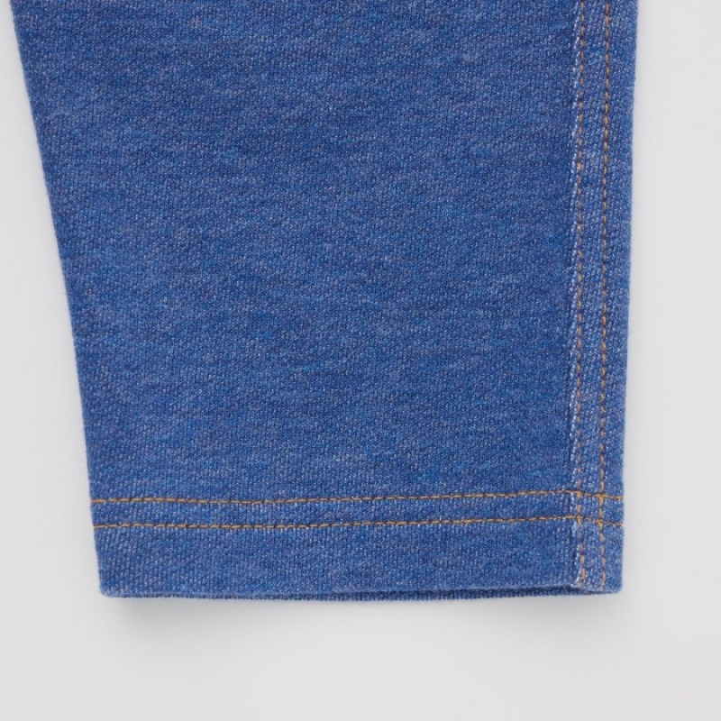 Uniqlo Cropped (Denim Like) Leggings Baby Blau | KFIG-14509