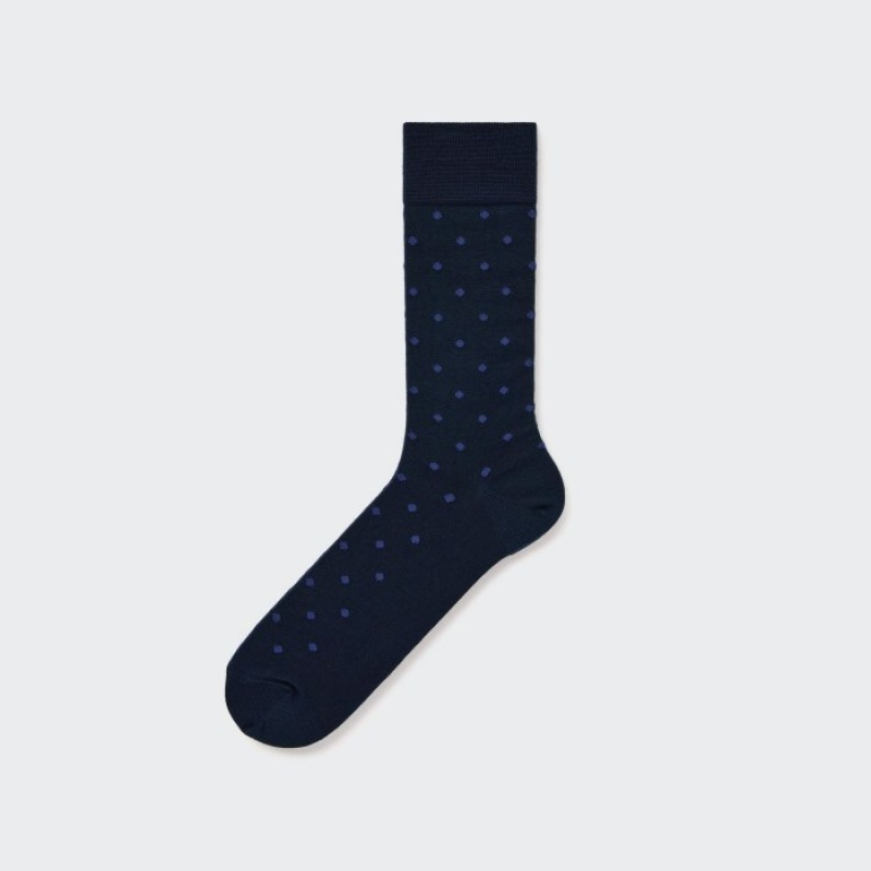 Uniqlo Dotted Socken Herren Navy | UIMT-34657