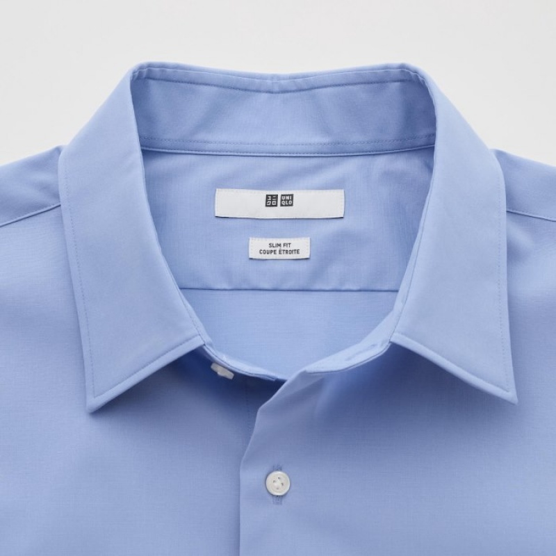 Uniqlo Easy Care Stretch Slim-Fit Long-Sleeve Dress Shirts Herren Weiß | GTRM-72356