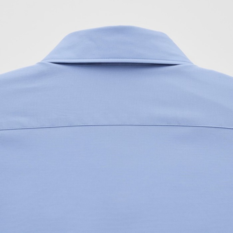 Uniqlo Easy Care Stretch Slim-Fit Long-Sleeve Dress Shirts Herren Blau | GYFM-65081