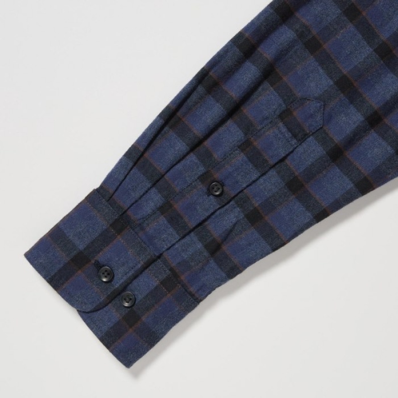 Uniqlo Flannel Checked Casual Shirts Herren Grau | DRCX-53647