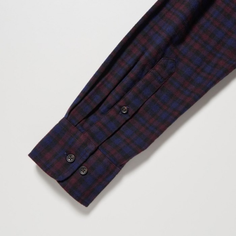 Uniqlo Flannel Checked Casual Shirts Herren Dunkelgrün | LNHA-75462