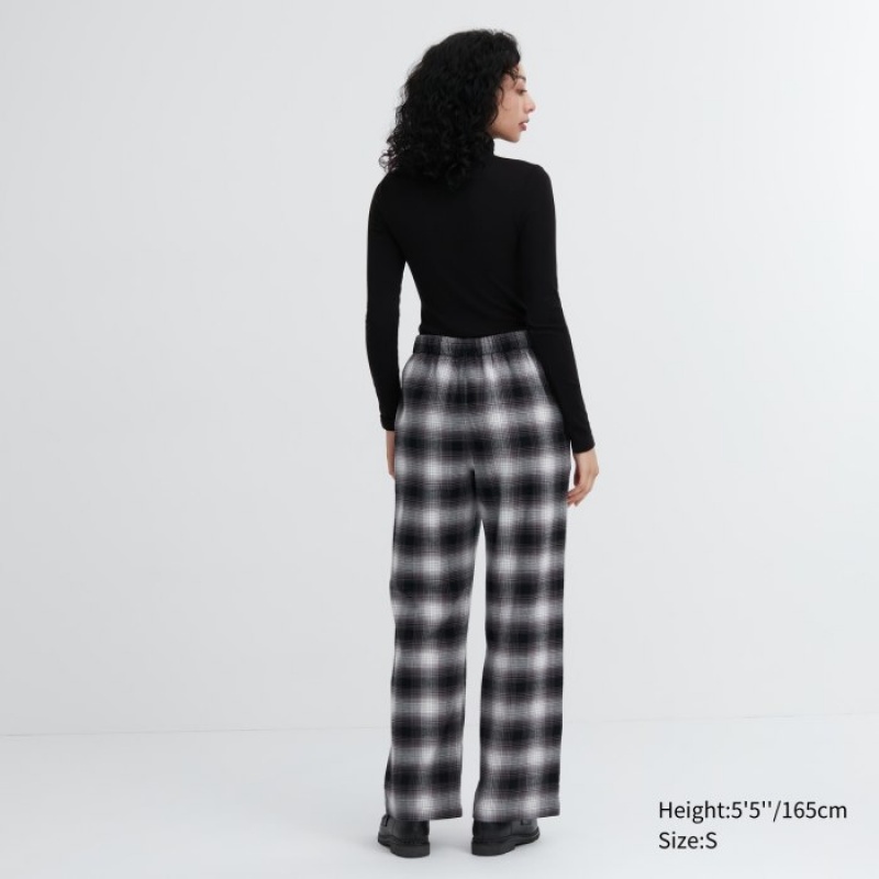 Uniqlo Flannel Checked Lounge Pants Damen Rot | OZMY-59281