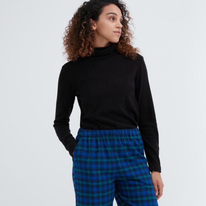 Uniqlo Flannel Checked Lounge Pants Damen Blau | UGNK-94876