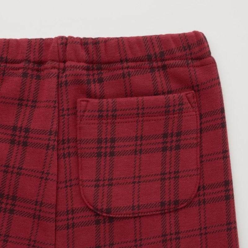 Uniqlo Fleece (Checked) Leggings Baby Rot | PEHC-67892