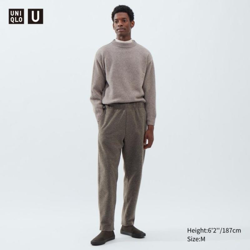 Uniqlo Fleece Jersey Sweat Trainingshose Herren Braun | VCYO-59680