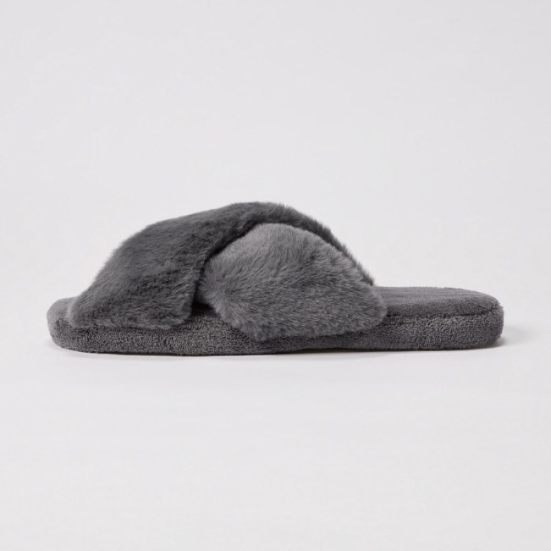 Uniqlo Fleece Room Shoes (Furry Fleece) Hausschuhe Damen Grau | YCZM-70436