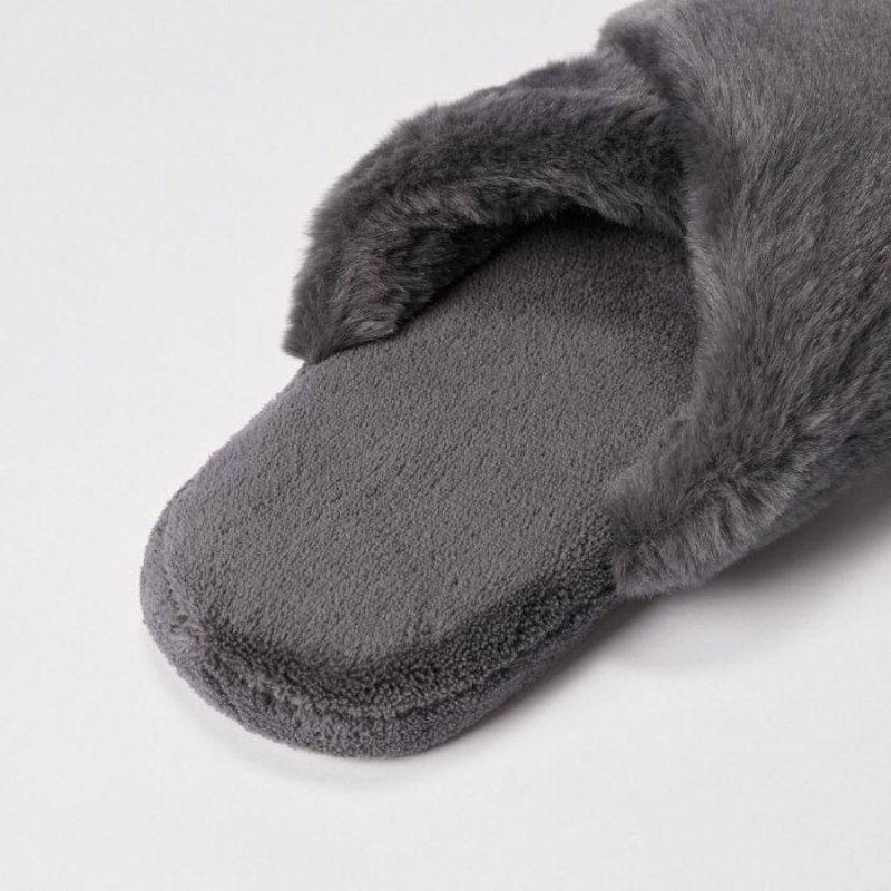 Uniqlo Fleece Room Shoes (Furry Fleece) Hausschuhe Damen Grau | YCZM-70436