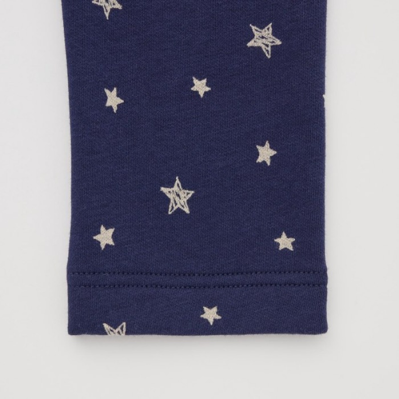 Uniqlo Fleece (Star) Leggings Baby Navy | NTSA-78543