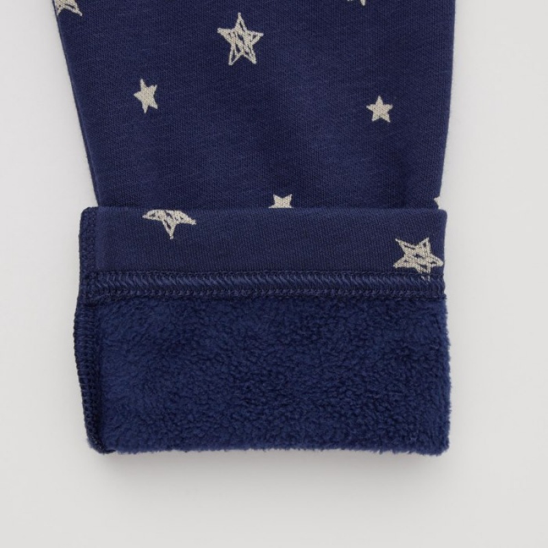 Uniqlo Fleece (Star) Leggings Baby Navy | NTSA-78543