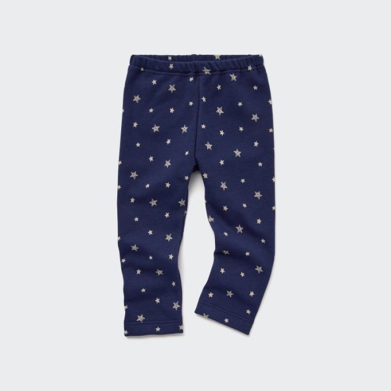 Uniqlo Fleece (Star) Leggings Baby Navy | NTSA-78543