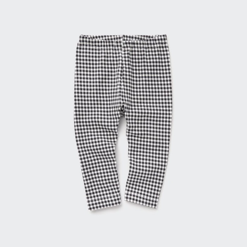 Uniqlo Full-Length (Check) Leggings Baby Schwarz | VIQA-29601