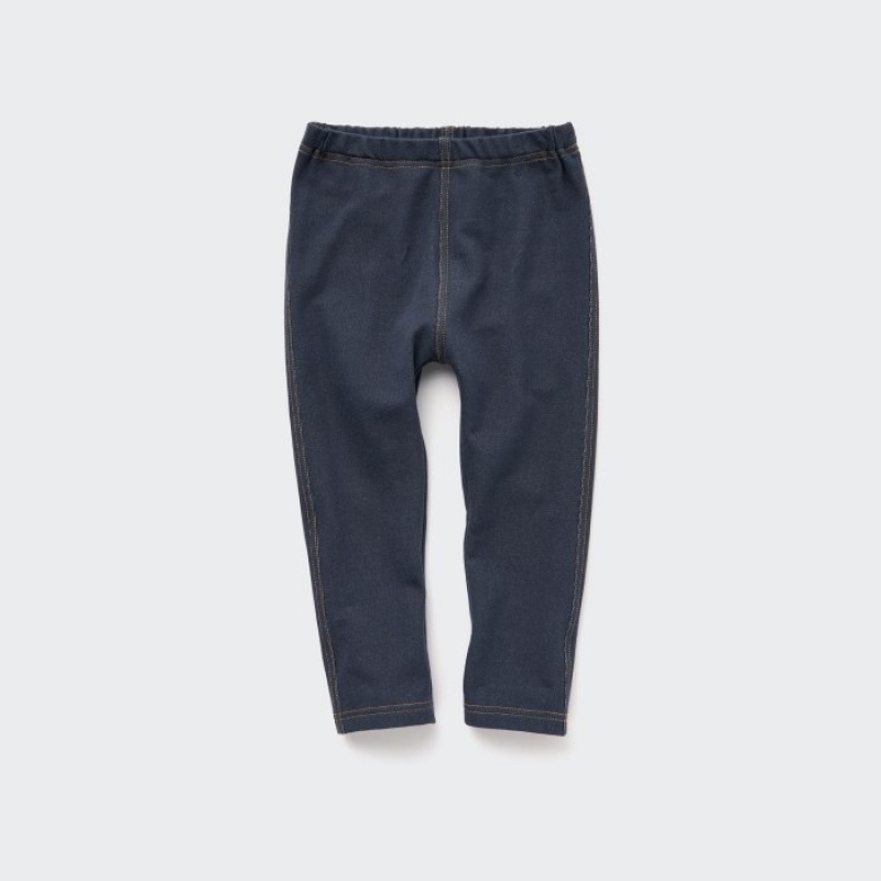 Uniqlo Full-Length (Denim Like) Leggings Baby Navy | SQZR-16389