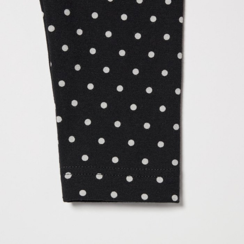 Uniqlo Full-Length (Dotted) Leggings Baby Schwarz | CZSP-01963