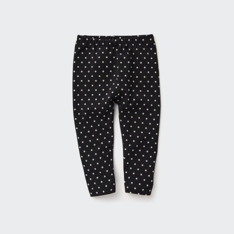 Uniqlo Full-Length (Dotted) Leggings Baby Schwarz | CZSP-01963