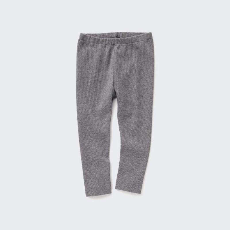 Uniqlo Full-Length (Gerippt) Leggings Baby Grau | CBQD-63048