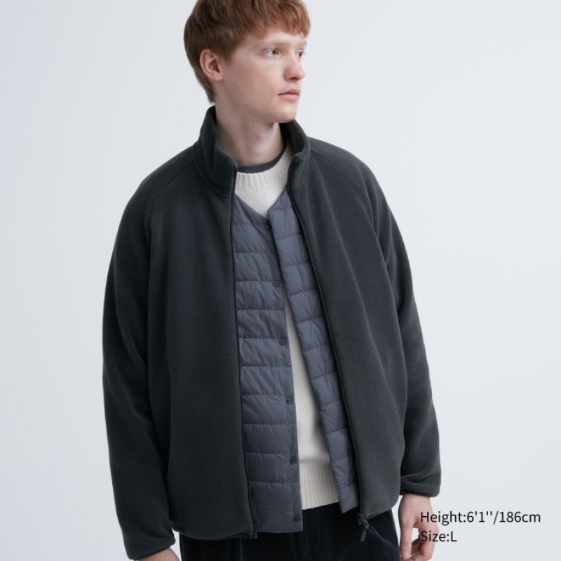 Uniqlo Full-Zip Fleece Damen Dunkelgrau | RBEV-67235