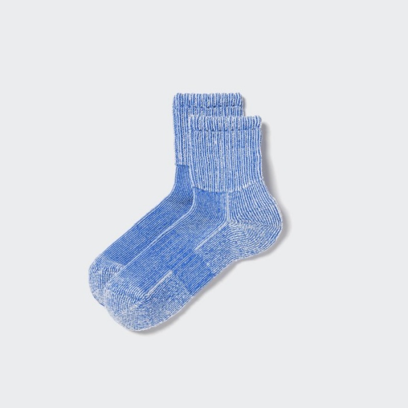 Uniqlo Gerippt Half Socken Herren Blau | HLEM-45807