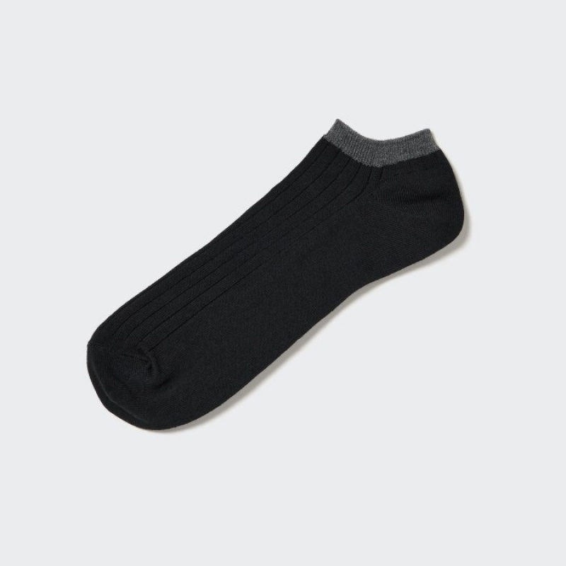 Uniqlo Gerippt Kurzes Socken Herren Navy | TEUJ-43019