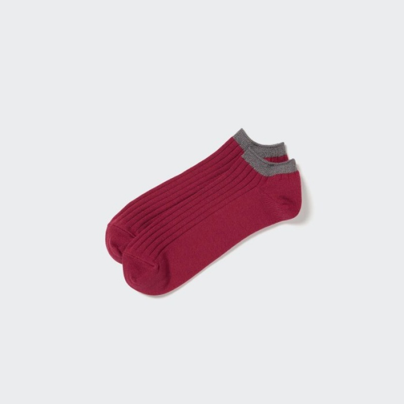 Uniqlo Gerippt Kurzes Socken Herren Rot | WROP-42036