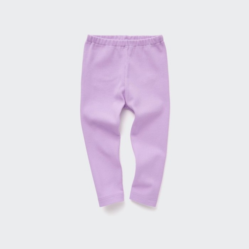 Uniqlo Gerippt Leggings Baby Lila | FYDH-84379