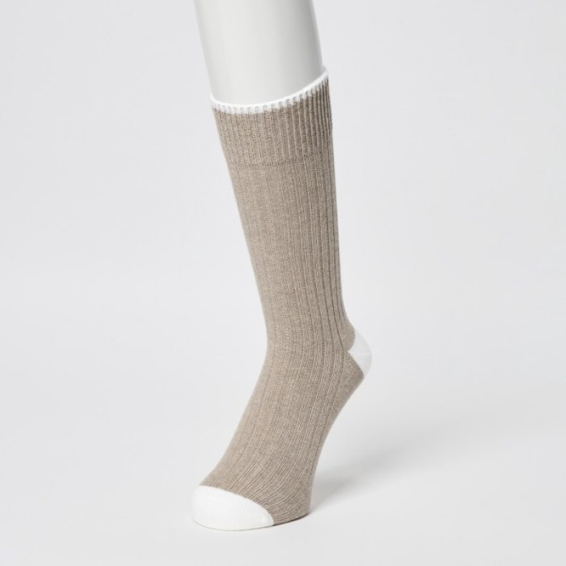 Uniqlo Gerippt Socken Herren Weiß | PSXQ-01572