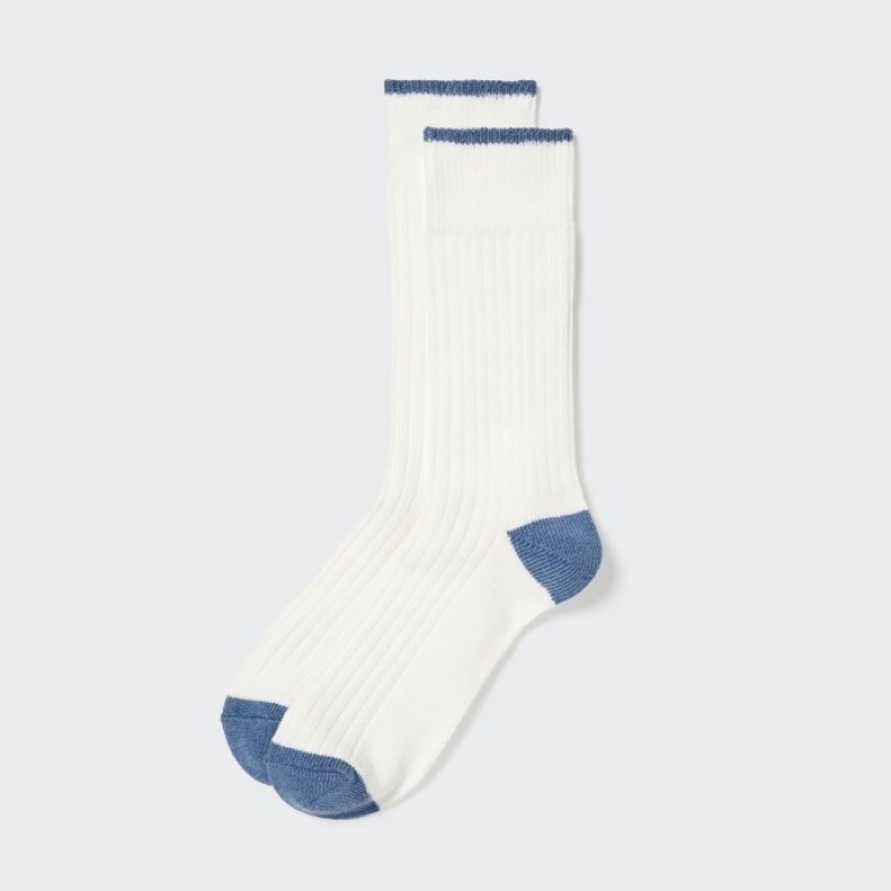 Uniqlo Gerippt Socken Herren Weiß | PSXQ-01572