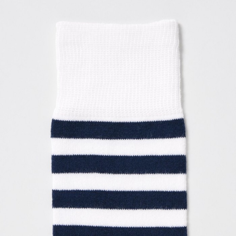 Uniqlo Gestreift Socken Herren Navy | XCIT-28376