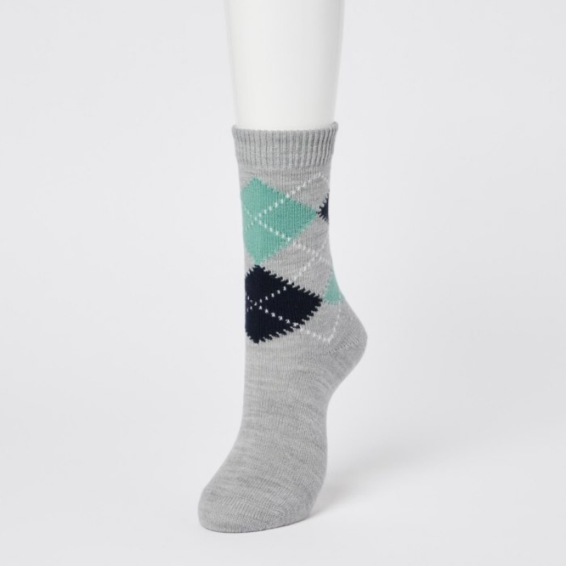 Uniqlo HEATTECH Argyle Socken Damen Dunkelbraun | WAGR-47625