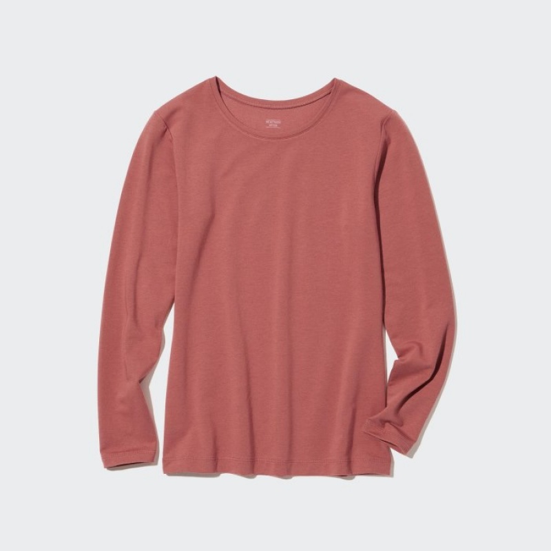 Uniqlo HEATTECH Baumwoll Crew Neck Long-Sleeve T-Shirt (Extra Warm) (2022 Edition) Undershirts Damen Weiß | WMTD-20746