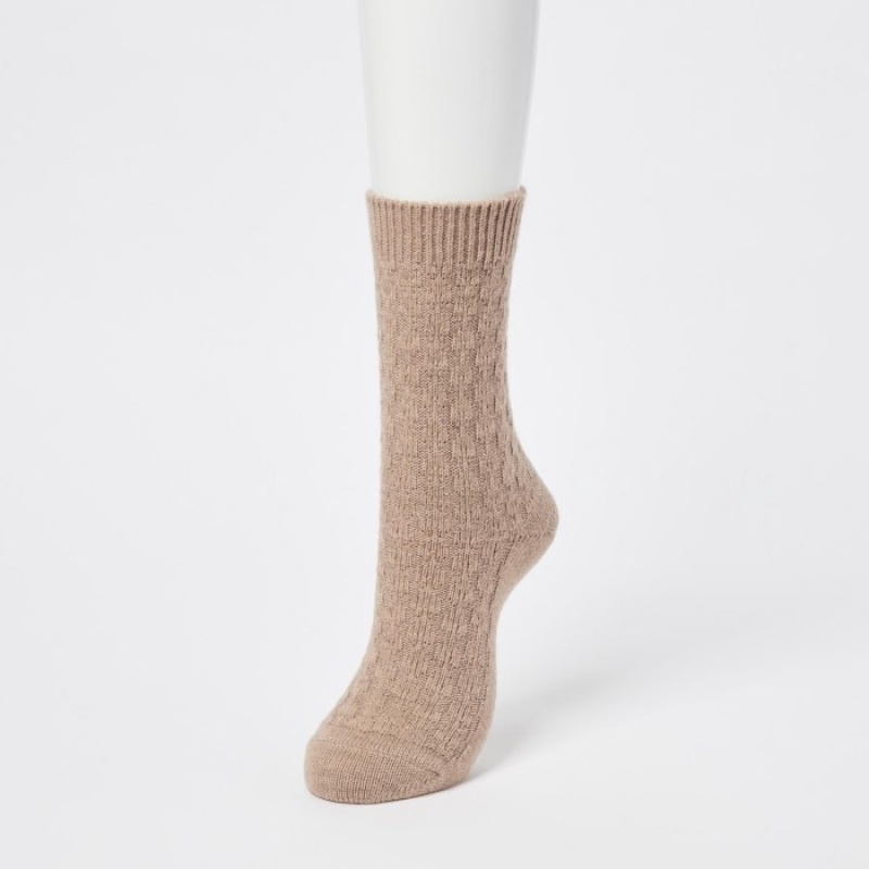 Uniqlo HEATTECH Cable Socken Damen Schwarz | AQFL-69240